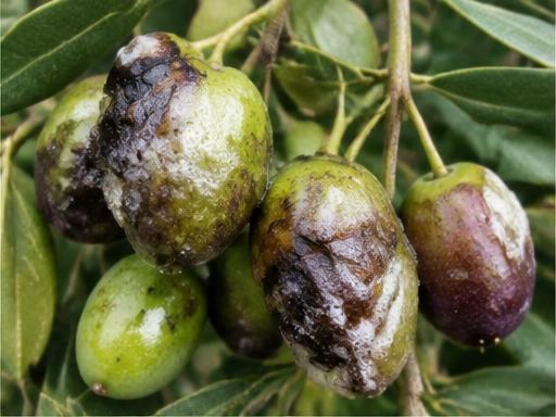 Fotografía real de Aceituna jabonosa (antracnosis)