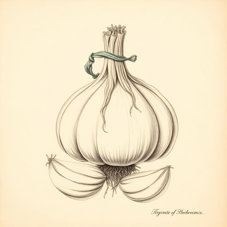 Ilustración botánica de Ajo