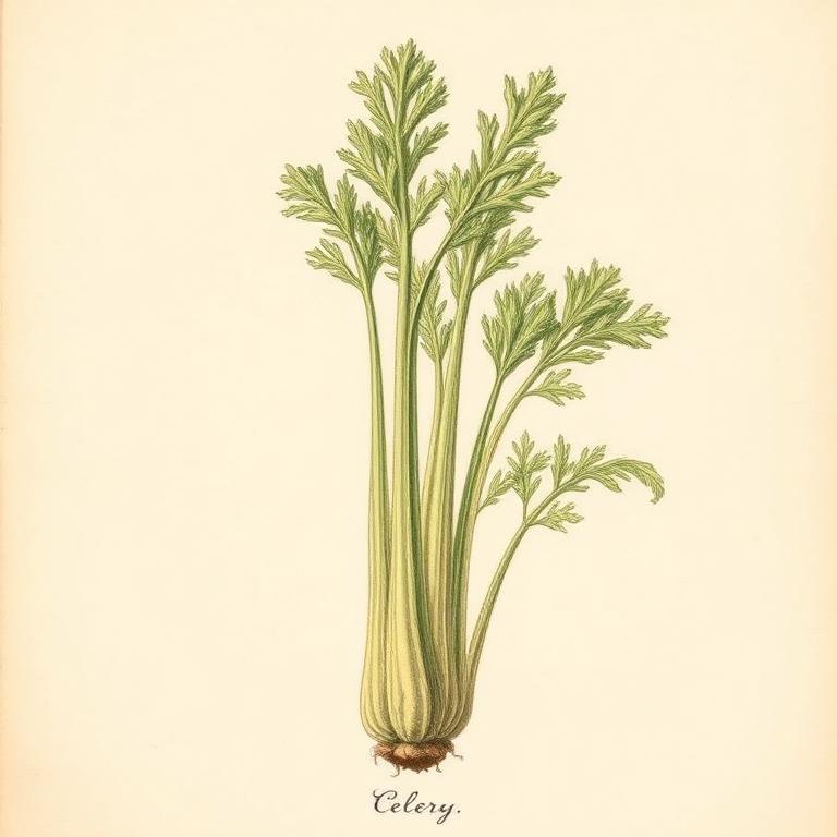 Ilustración botánica de Apio