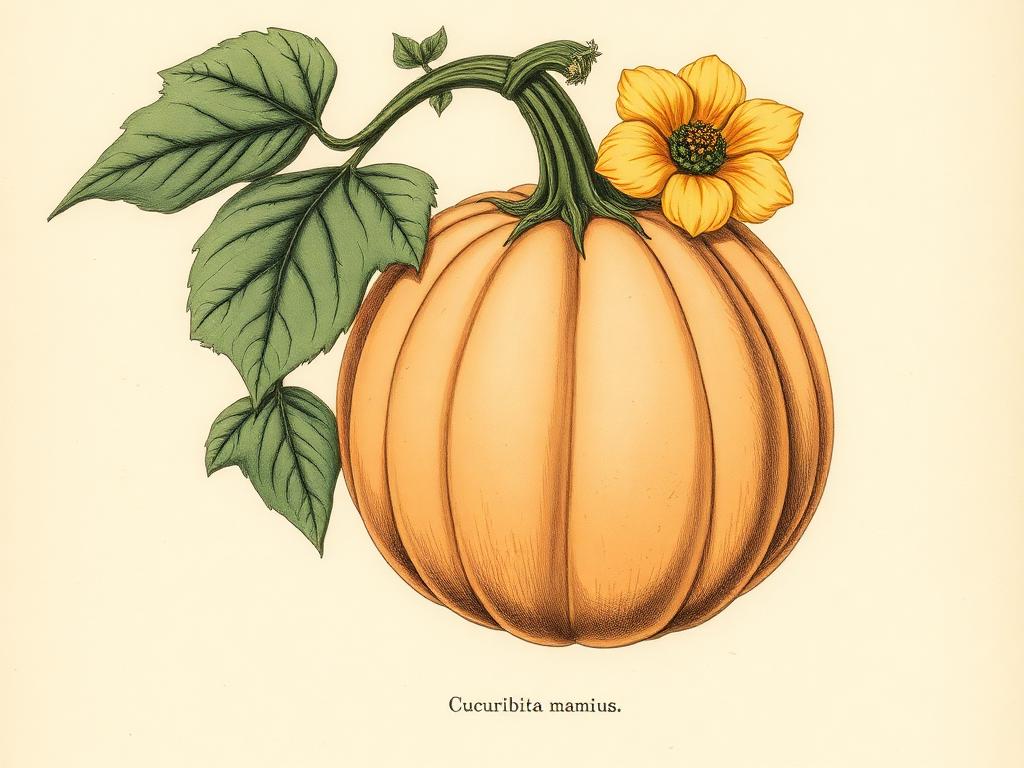 Ilustración botánica de Calabaza