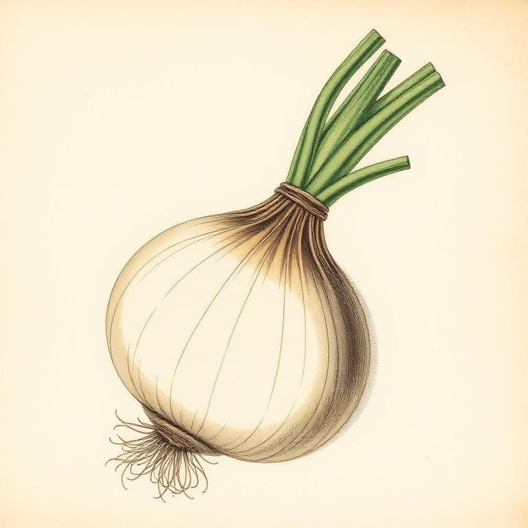 Ilustración botánica de Cebolla