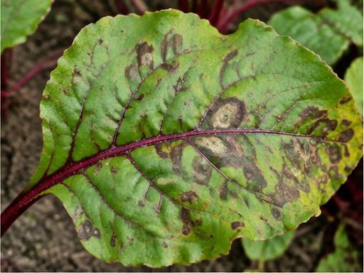 Fotografía real de Cercospora de la remolacha