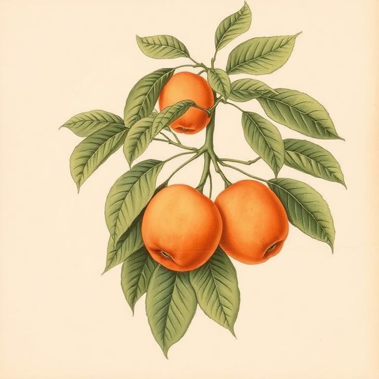 Ilustración botánica de Chabacano enano