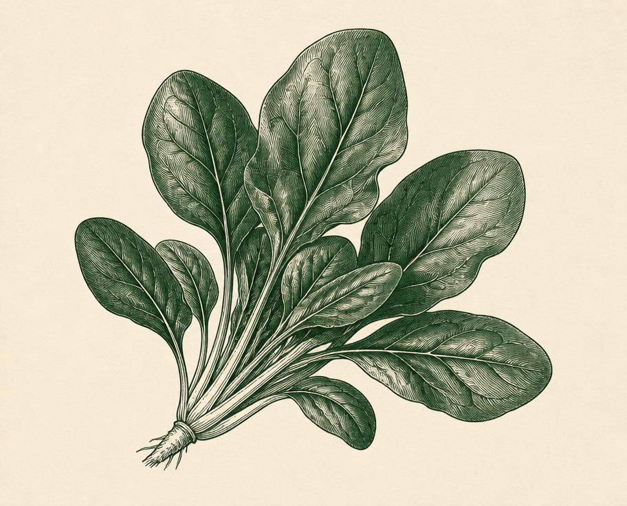 Ilustración botánica de Espinaca