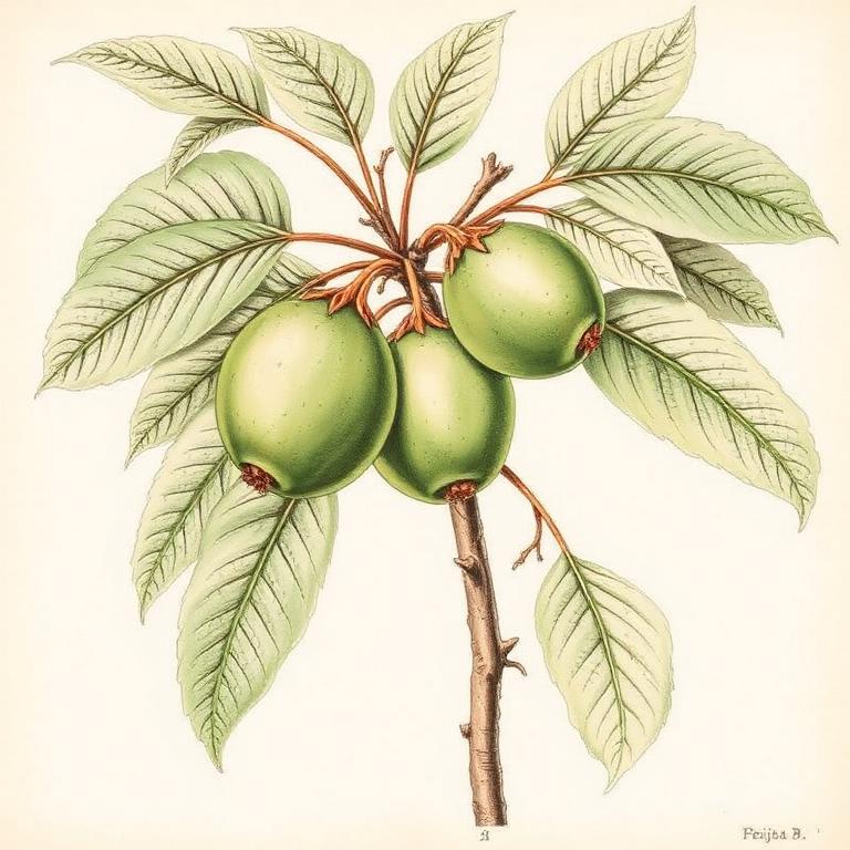 Ilustración botánica de Feijoa