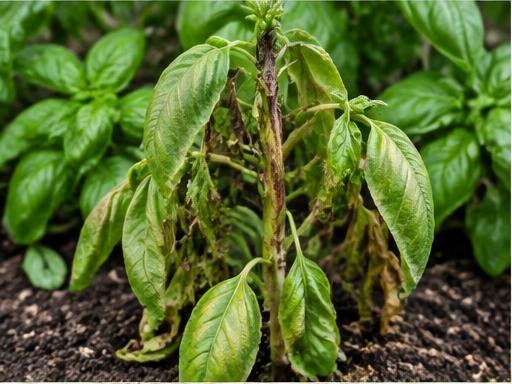 Fotografía real de Fusarium de la albahaca