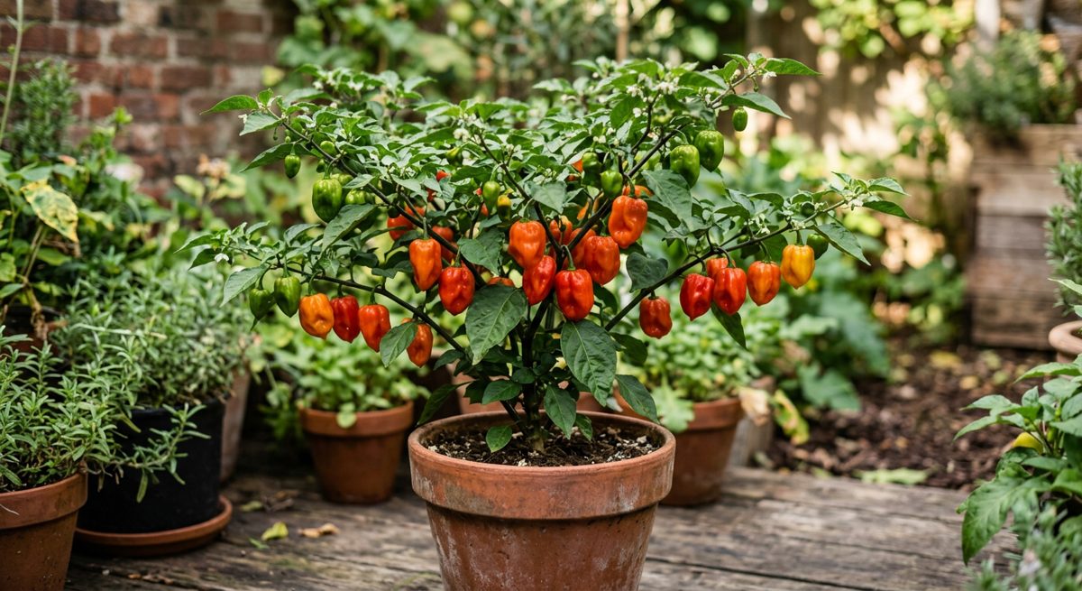 Ilustración botánica de Habanero