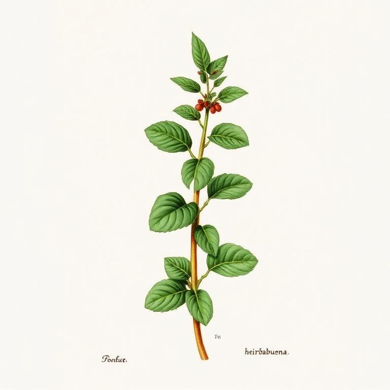 Ilustración botánica de Hierbabuena