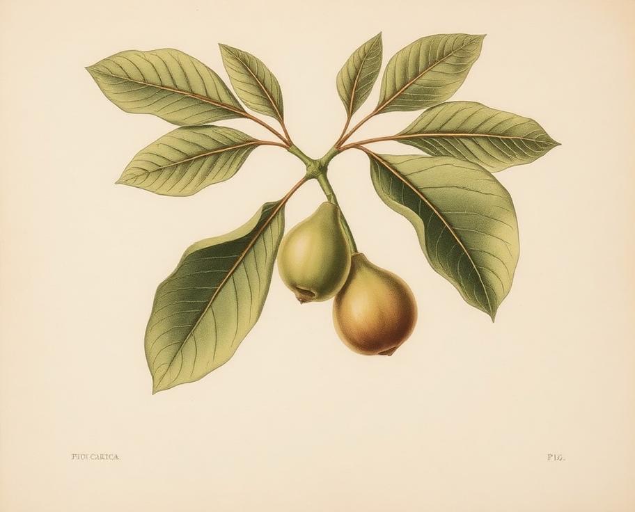 Ilustración botánica de Higuera