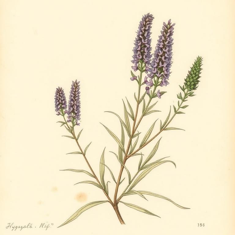 Ilustración botánica de Hisopo