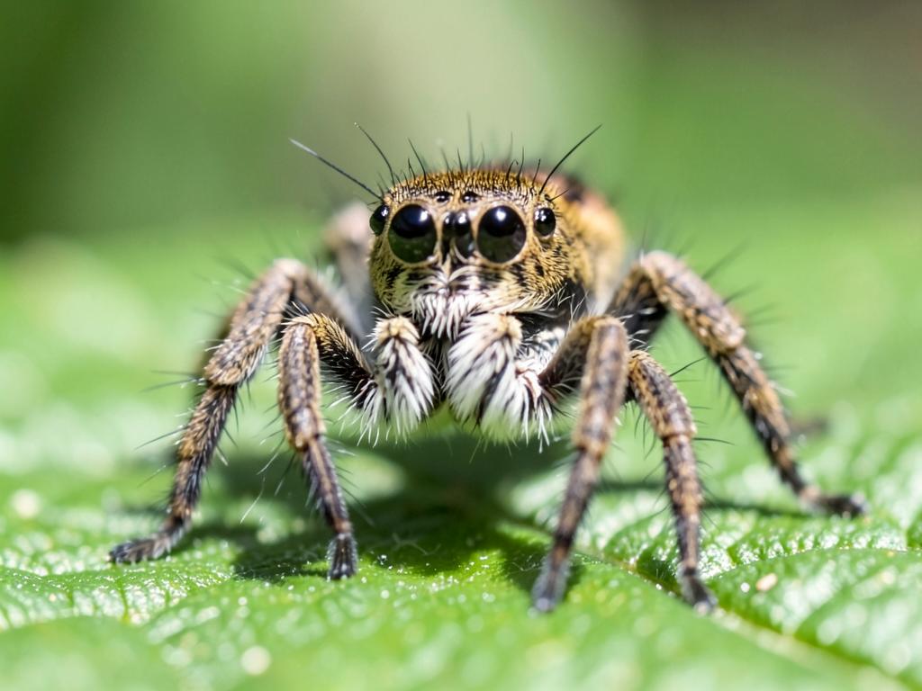 Araña saltarina (Salticidae), insecto benéfico