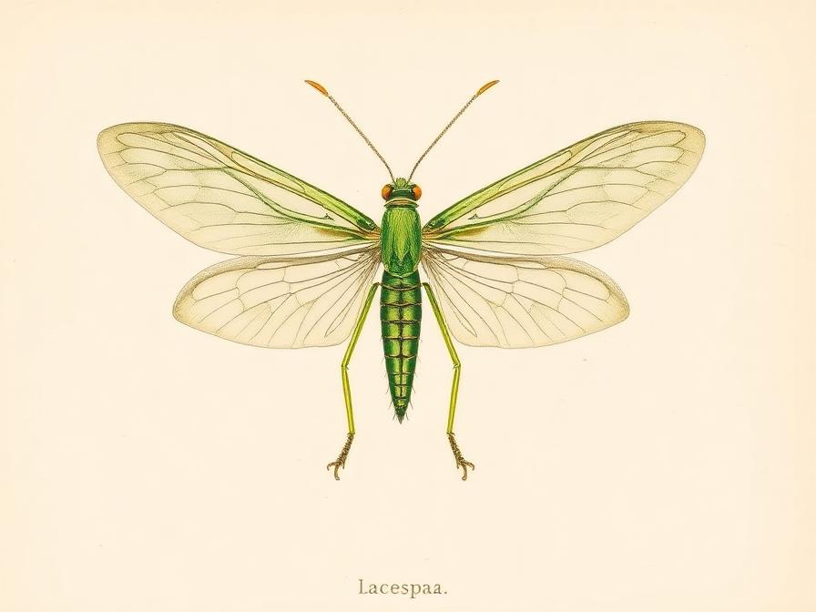 Ilustración de Crisopa verde para identificarlo en el huerto
