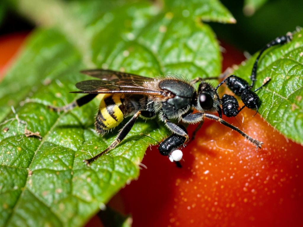 Avispa Encarsia (Encarsia formosa), insecto benéfico