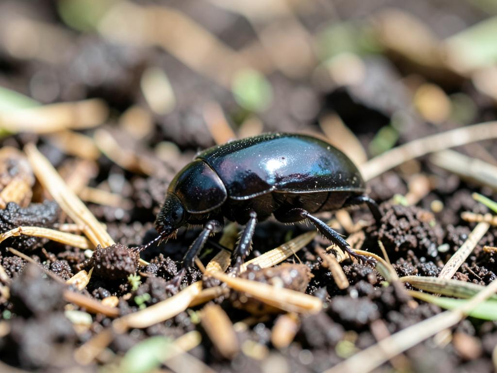 Escarabajo estercolero (Onthophagus spp.), insecto benéfico