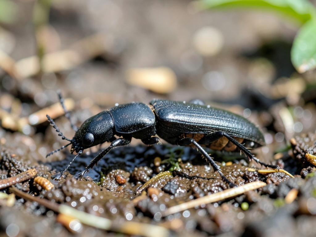 Escarabajo estafilínido (Staphylinidae), insecto benéfico