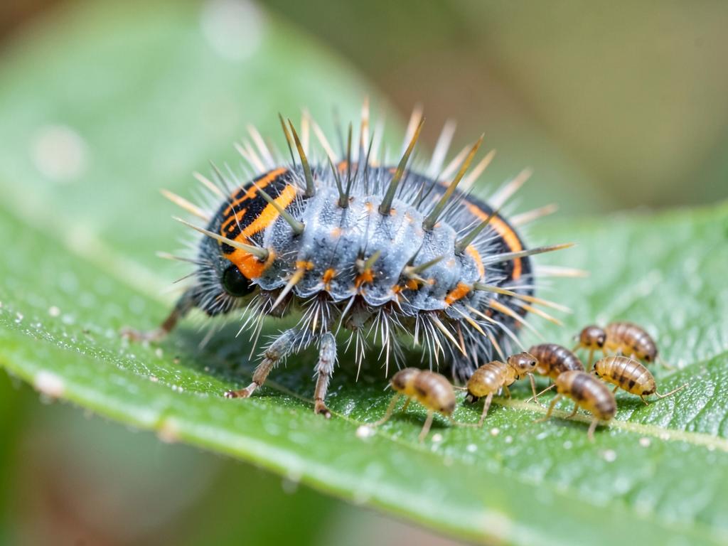 Larva de mariquita (Coccinellidae (larva)), insecto benéfico