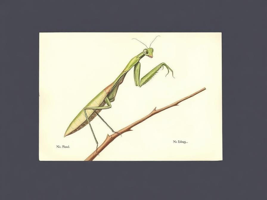 Ilustración de Mantis religiosa para identificarlo en el huerto