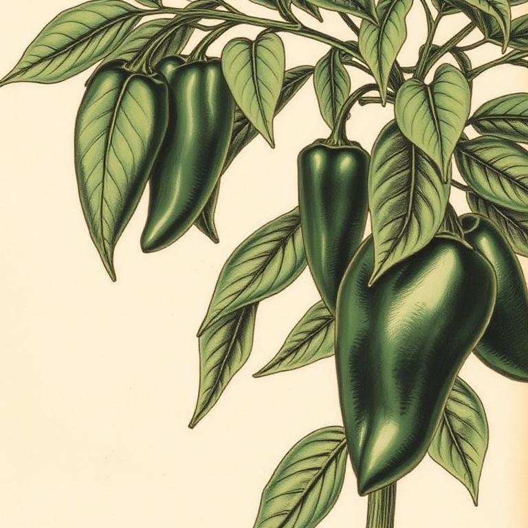 Ilustración botánica de Jalapeño