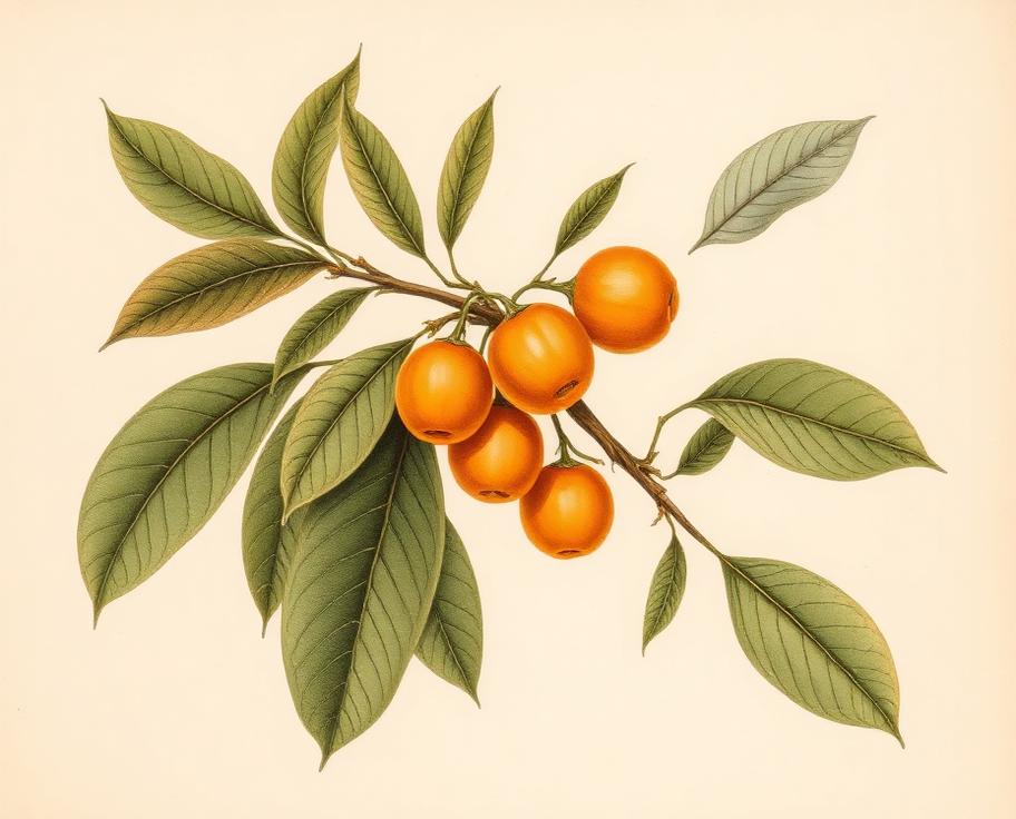Ilustración botánica de Kumquat