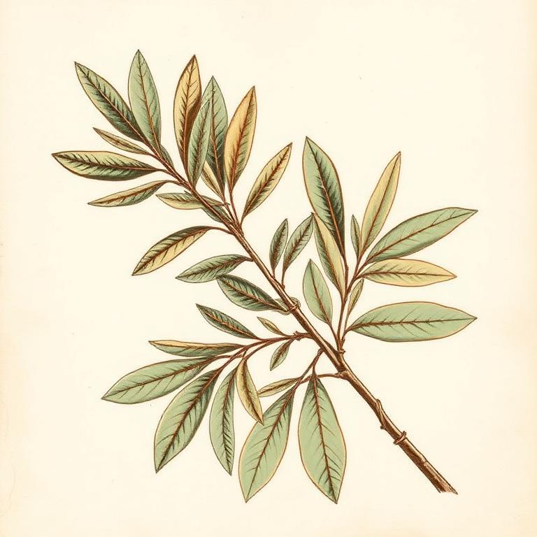 Ilustración botánica de Laurel
