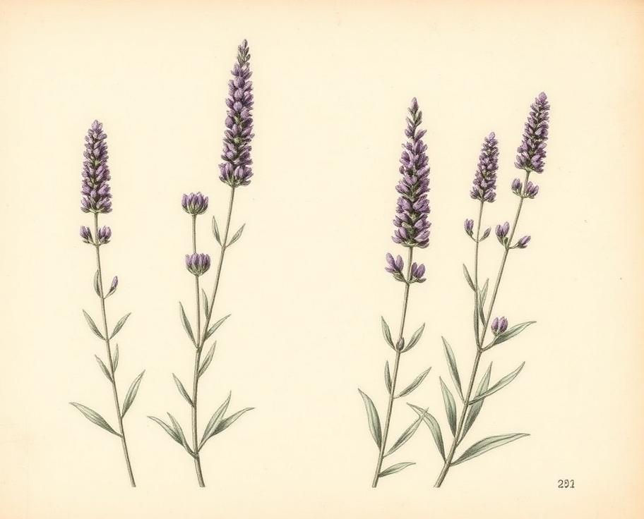 Ilustración botánica de Lavanda