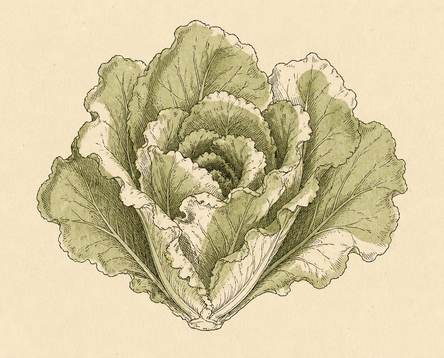 Ilustración botánica de Lechuga