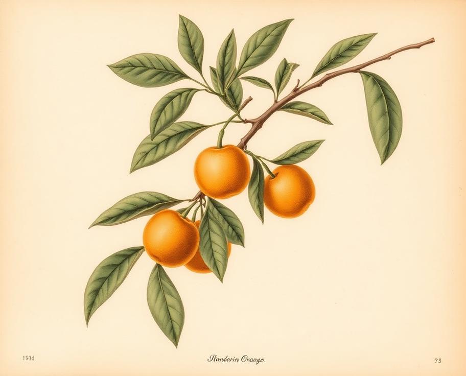 Ilustración botánica de Mandarino