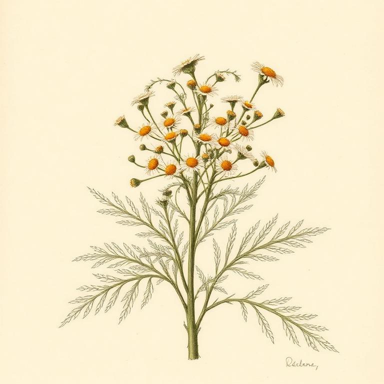 Ilustración botánica de Manzanilla