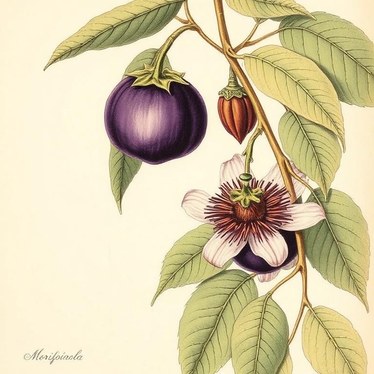 Ilustración botánica de Maracuyá