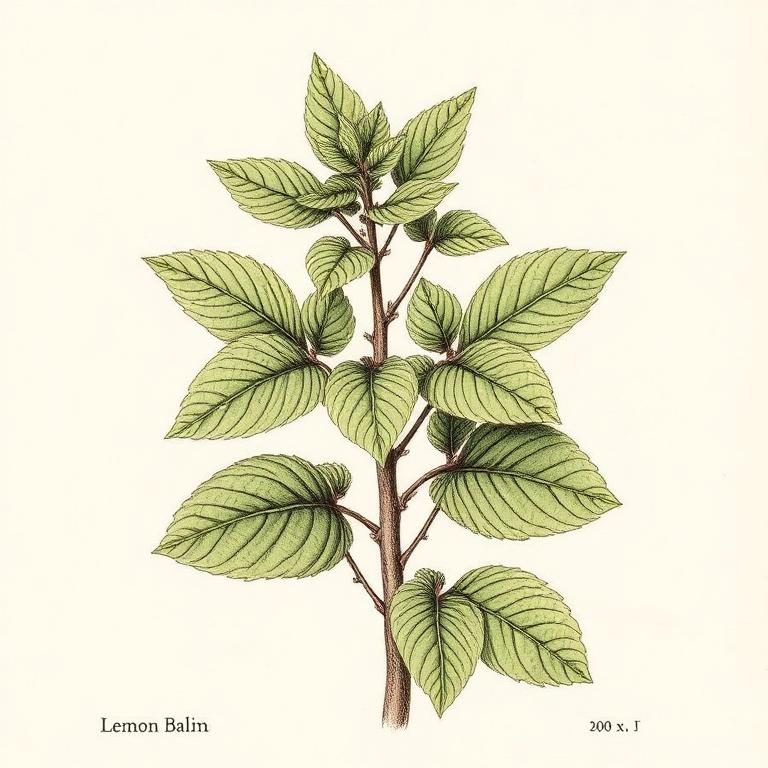 Ilustración botánica de Melisa