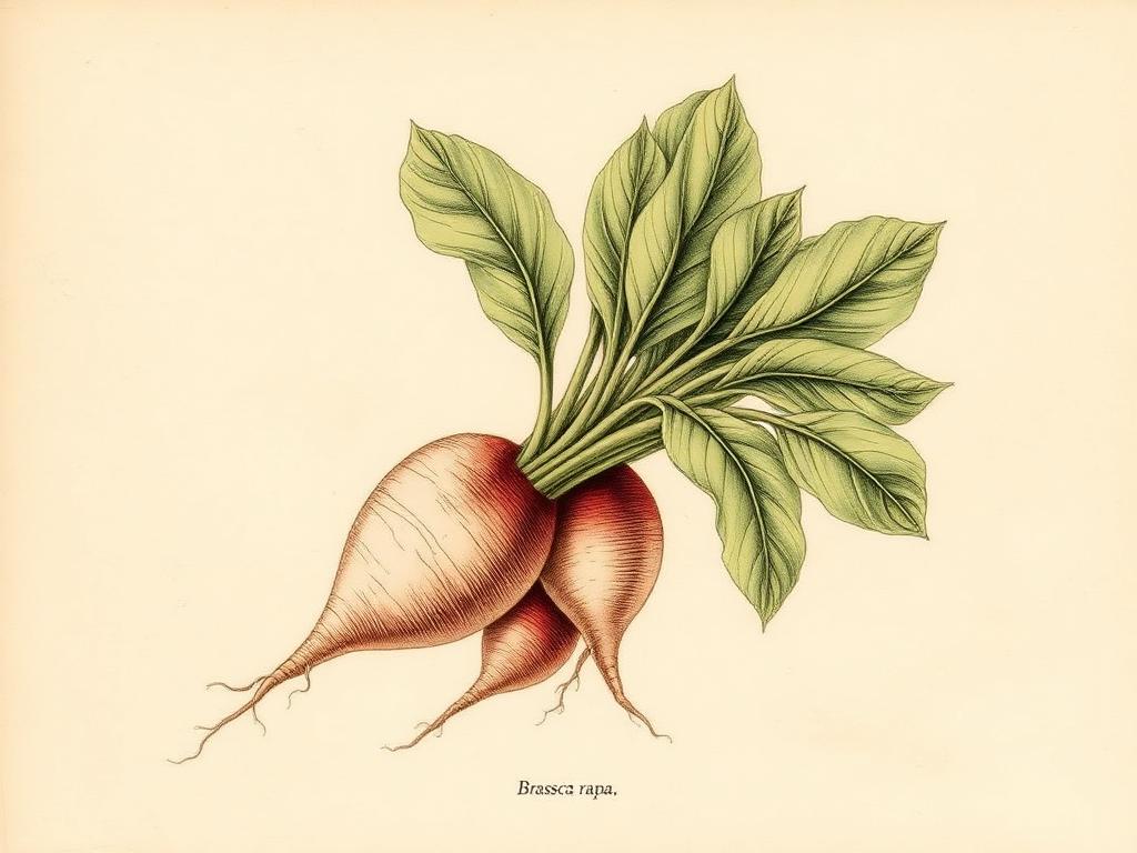 Ilustración botánica de Nabo