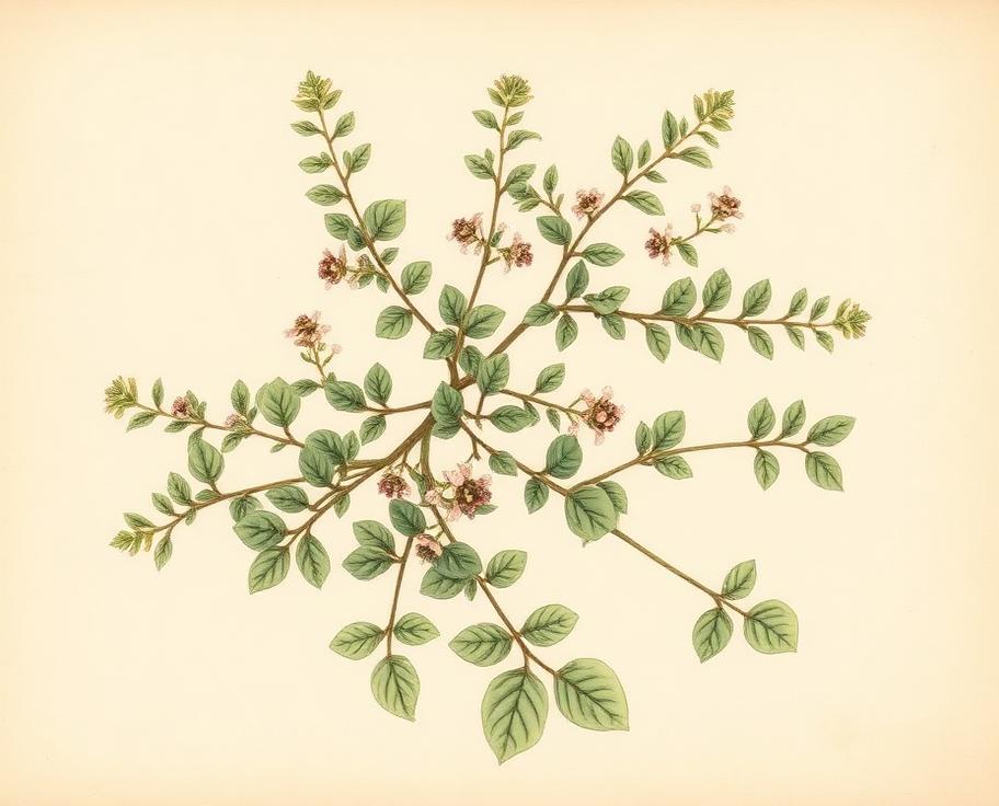 Ilustración botánica de Orégano
