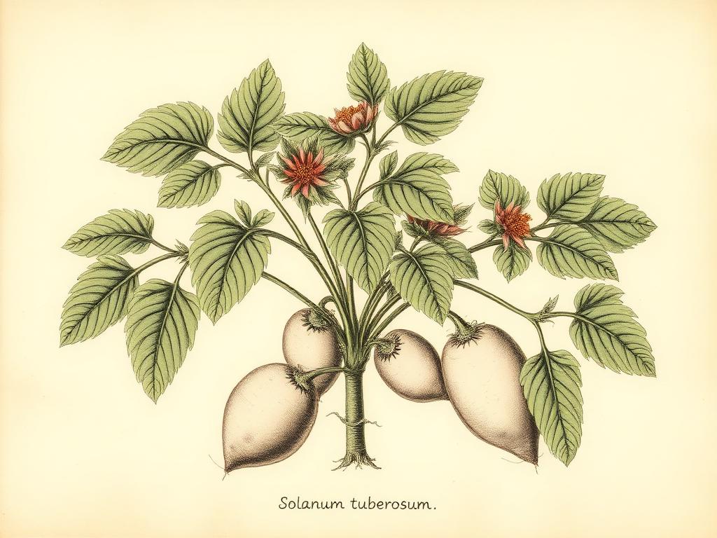 Ilustración botánica de Papa