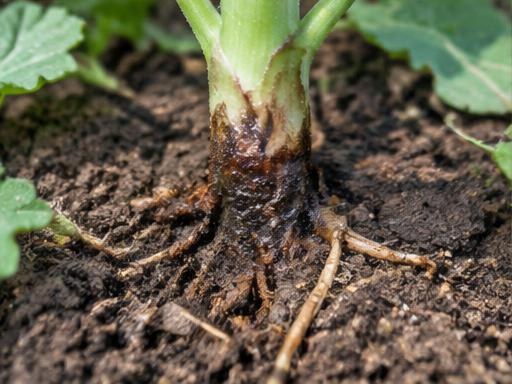 Fotografía real de Pudrición de la base (Phytophthora)