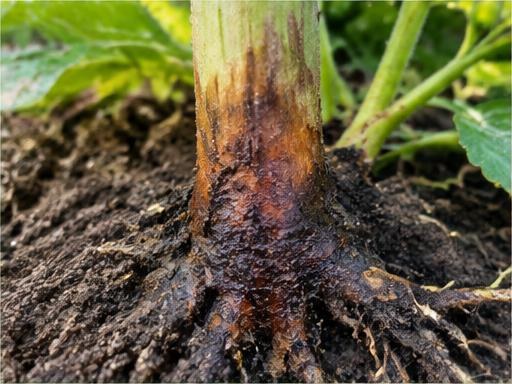Fotografía real de Pudrición del pie (Phytophthora)