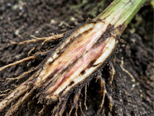 Fotografía real de Pudrición por Fusarium