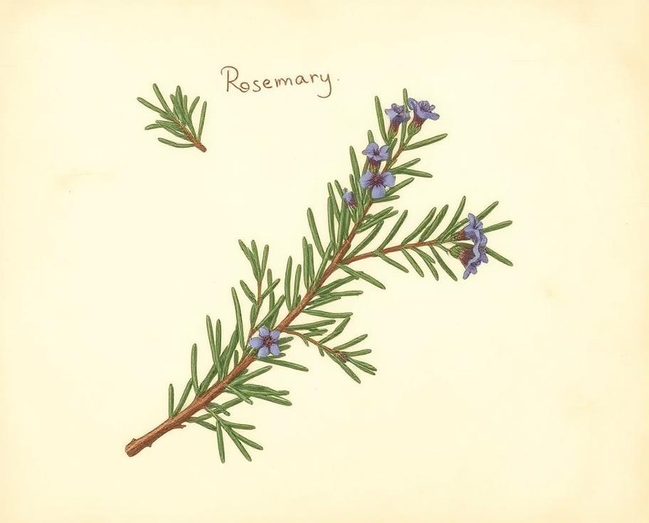 Ilustración botánica de Romero