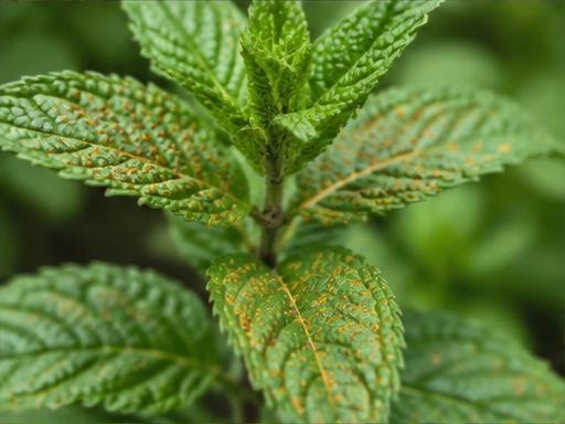 Fotografía real de Roya de la menta