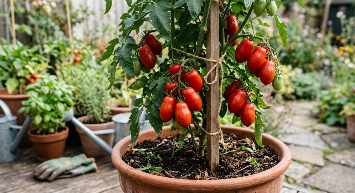 Ilustración botánica de Tomate Roma