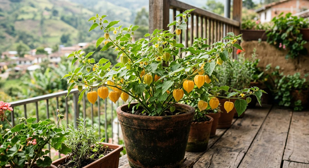 Ilustración botánica de Uchuva (Physalis)