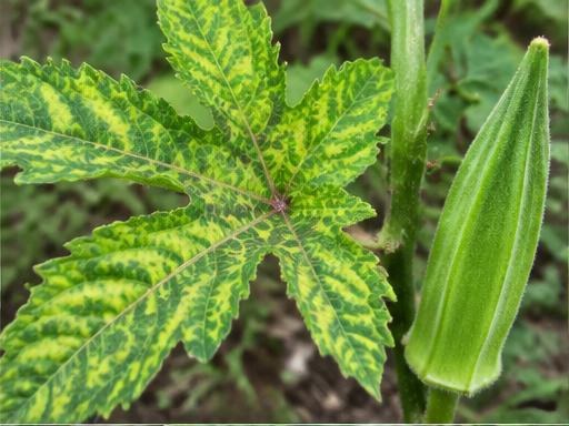 Fotografía real de Virus del mosaico amarillo de la okra