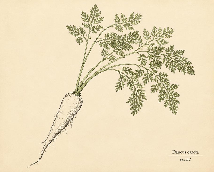 Ilustración botánica de Zanahoria